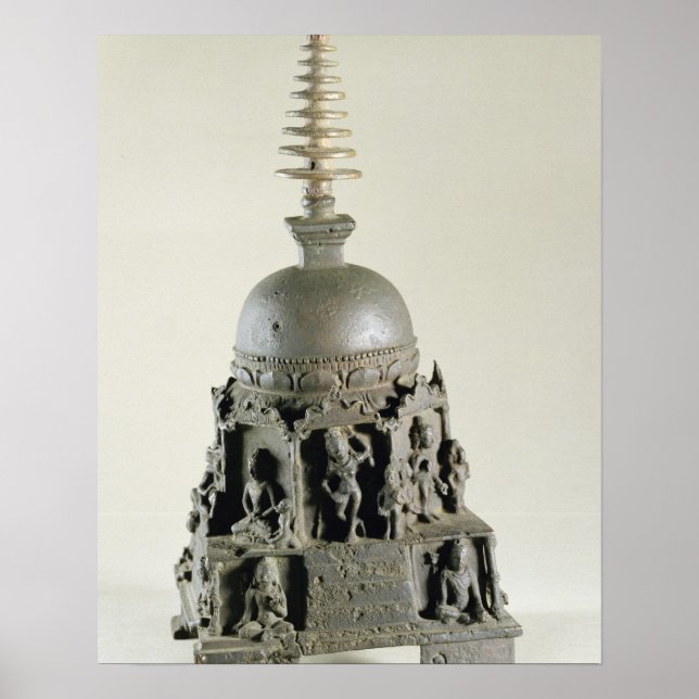Poster Stupa, Pala, Nalanda, Bihar (bronze) (Frente)