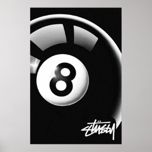 Poster Stüssy Magic 8 Ball - Ícone de Streetwear" 🎱 🖤