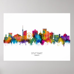 Poster Stuttgart Alemanha Skyline