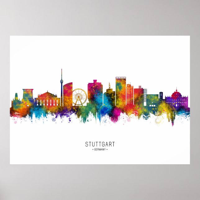 Poster Stuttgart Alemanha Skyline (Frente)