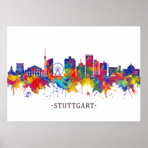 Poster Stuttgart Alemanha Skyline