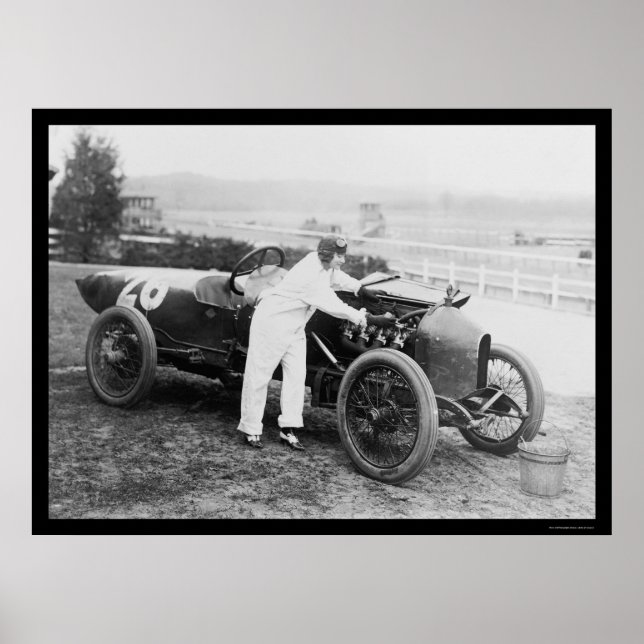 Pôster Stutz Racer Mulher Mecânica 1916 (Frente)