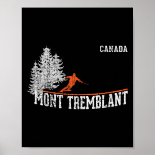 Poster Style Mont Tremblant da década de 80. Esqui Vintag