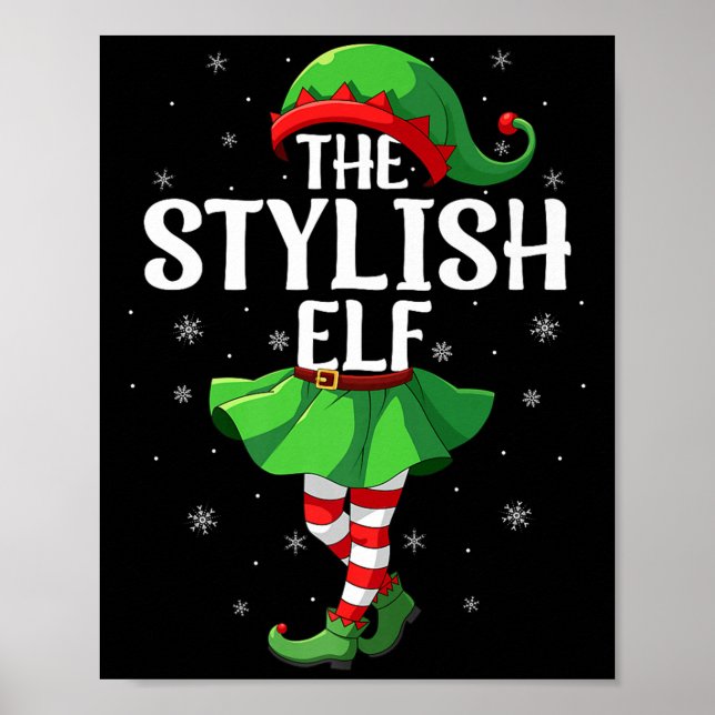 Poster Stylish Elf Christmas Girls Women Elf Squad Xmas F (Frente)