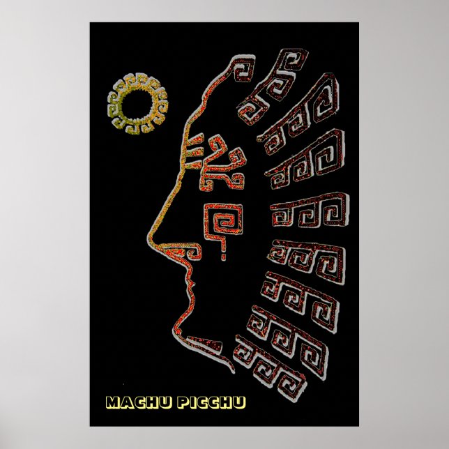 Poster Stylish Machu Picchu Silhouette (Frente)