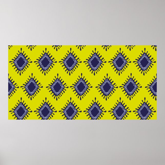 Poster Stylish modern ikat tribal seamless pattern (Frente)