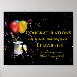 Poster Stylish Retirement Sparkling Wine Celebration