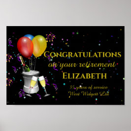 Poster Stylish Retirement Sparkling Wine Celebration