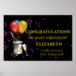 Poster Stylish Retirement Sparkling Wine Celebration