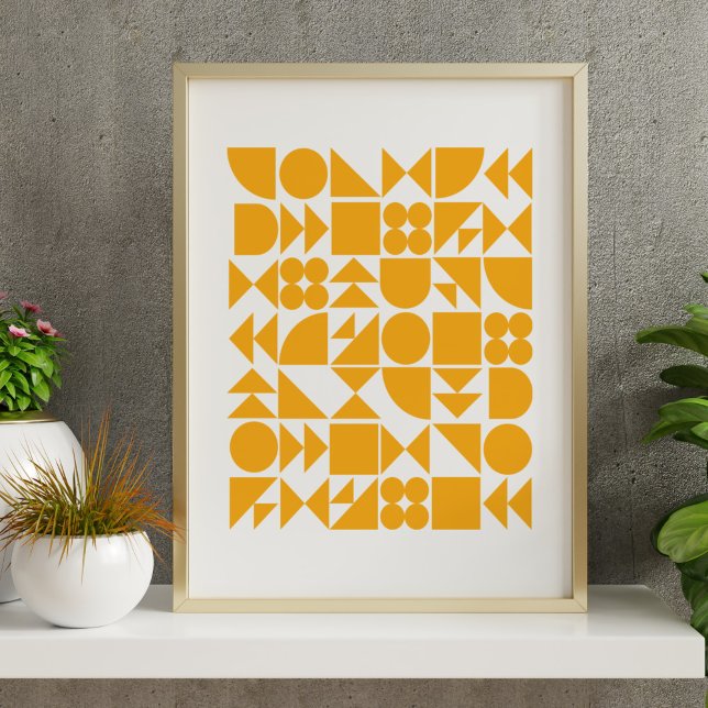Poster Stylish Yellow Modern Geometric Shapes Design (Criador carregado)