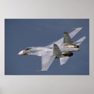 Poster SU-27 soviético em voo