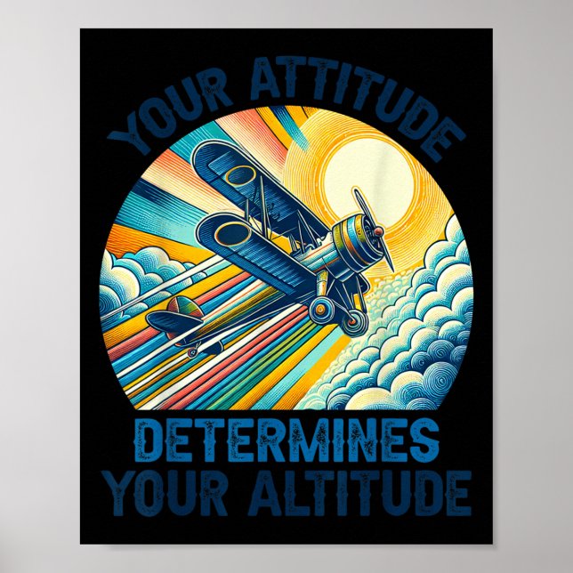 Poster Sua Atitude Determina Sua Altitude Motivacional (Frente)