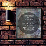 Poster Sua citação favorita - Grunge Colorido Escuro em C<br><div class="desc">O fundo é coberto por uma imagem que mostra um gráfico riscado, angustiado, vítreo, granulado em tons escuros e sujos. Você é bem-vindo para substituir esta peça de arte digital por sua própria, ou pela sua foto digital favorita! Por cima disso, um grande círculo negro translúcido ajuda o seu texto...</div>