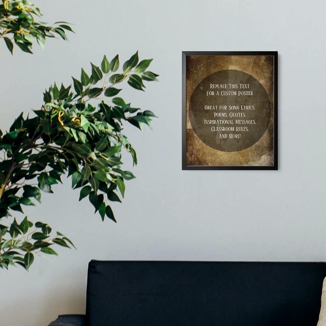 Poster Sua citação favorita, marrom, arranhado (Criador carregado)