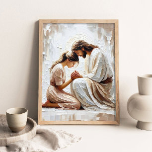 Poster Sua Fé, Pintura Cristã, Jesus Orando com