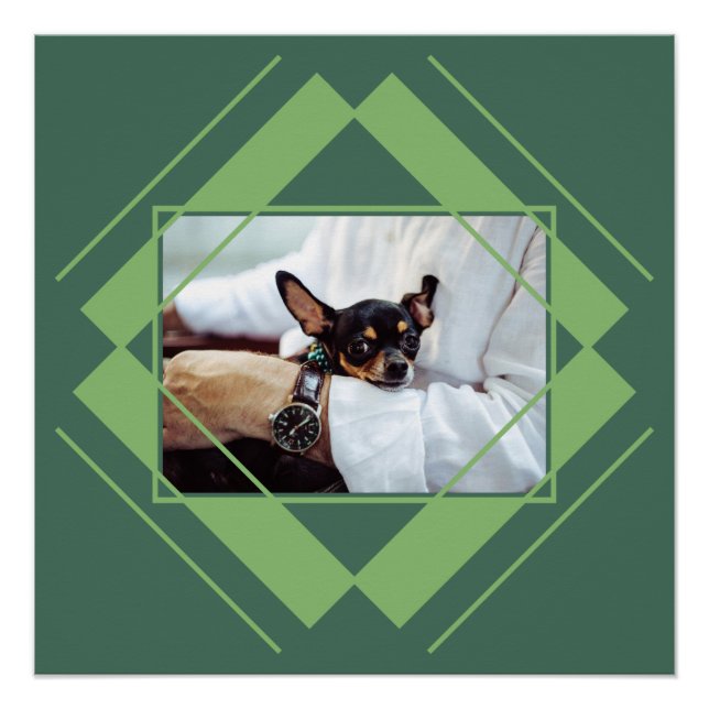 Pôster SUA FOTO no poster de padrão geométrico (Frente)