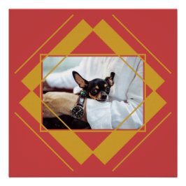 Pôster SUA FOTO no poster de padrão geométrico