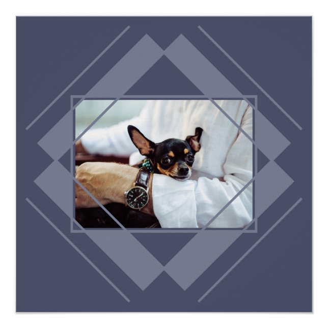 Pôster SUA FOTO no poster de padrão geométrico (Frente)