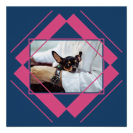 Pôster SUA FOTO no poster de padrão geométrico