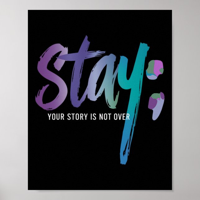 Poster Sua História Não Acabou De Estar Prevenção Suicida (Frente)