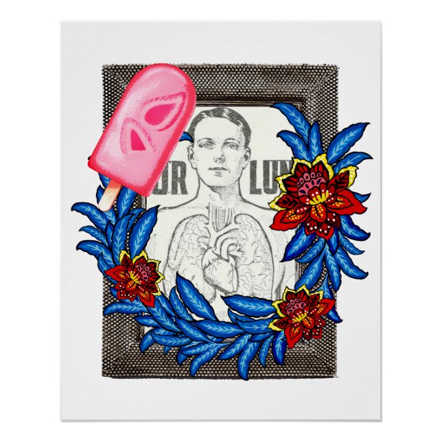 Pôster Sua Ilustração Médica Pulmonar, Berry Popsicle (Frente)