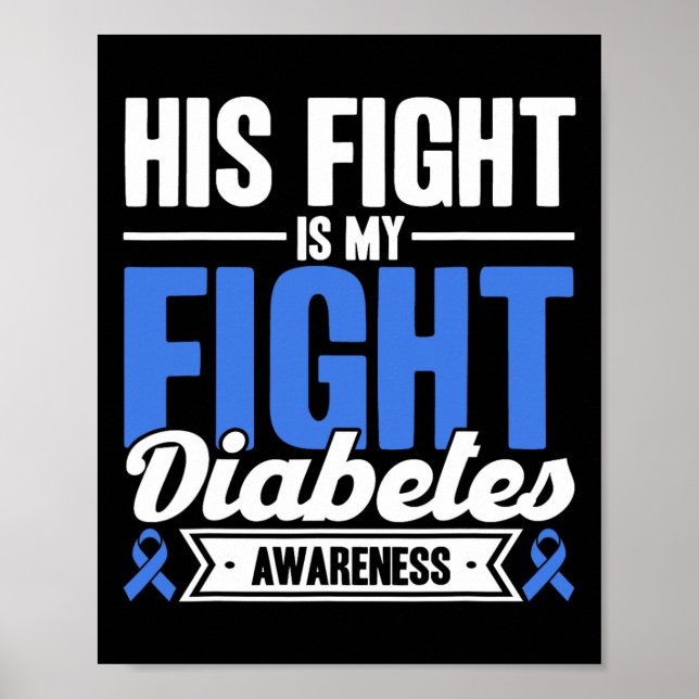 Poster Sua Luta É A Minha Consciência Da Diabetes (Frente)