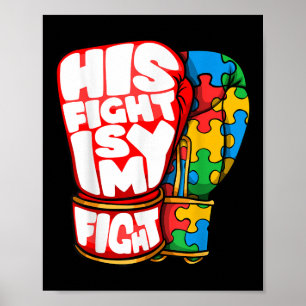 Poster Sua Luta É Minha Luta Contra O Autismo Camisa Do D