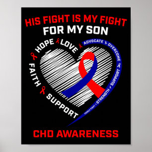 Poster Sua Luta Filho Conscientização CHD Doença Cardíaca