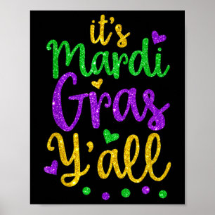 Poster Sua Máscara do Mardi Gras Yall Mardi Gras Party