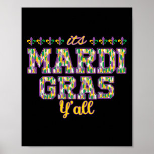 Poster Sua Máscara do Mardi Gras Yall Mardi Gras Party