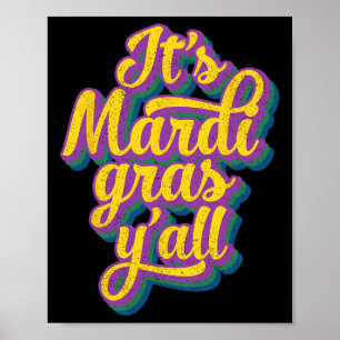 Poster Sua Máscara do Mardi Gras Yall Mardi Gras Party