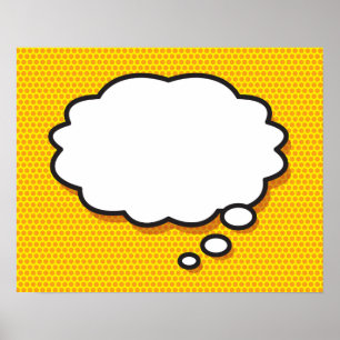 Poster Sua Mensagem Pense Bubble Divertido Retrô Comédia