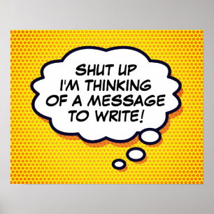 Poster Sua Mensagem Think Bubble Fun Retro Comic Book Pop