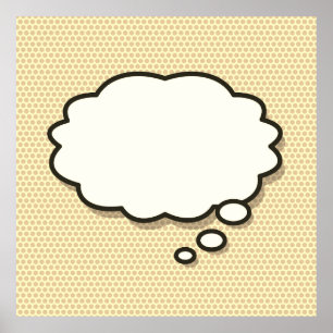 Poster Sua Mensagem Think Bubble Fun Retro Comic Book Pop
