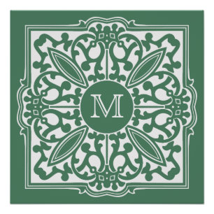 Pôster SUA MONOGRAM em quadro decorativo poster personali