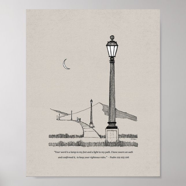 Poster Sua Palavra É Uma Lâmpada Para Meus Pés, Luz Para  (Frente)