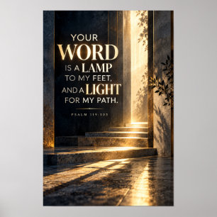 Poster Sua Palavra é uma Lâmpada para Meus Pés Salmo 119: