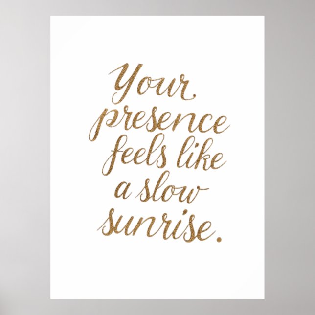 Poster Sua Presença: Um Nascer do Sol Lento (Frente)