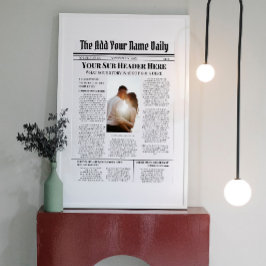 Poster Sua Própria História de Notícias da Primeira Págin