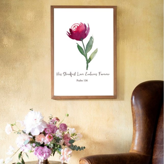 Poster Sua rosa vermelha de aquarela de amor (Criador carregado)