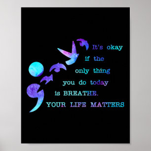 Poster Sua Vida Problema Prevenção Suicídio Sensibilizaçã