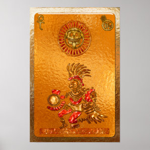 Pôster Sua vinda! Motivo ASTECA do nativo americano 3D