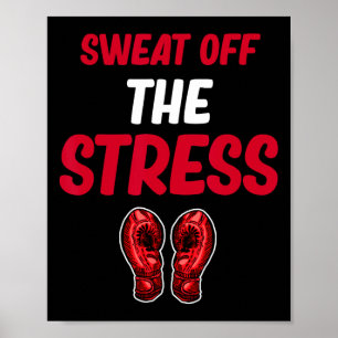 Poster Suar Fora o Estresse Kickboxing Engraçado Artes Ma