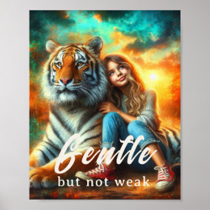 Poster Suave mas Não Fraco – Tela de Tigre Inspirador
