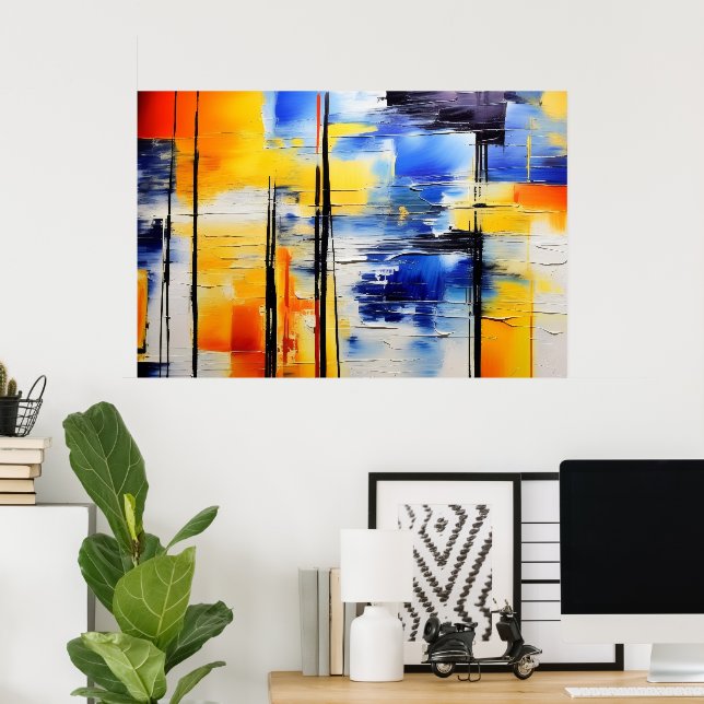 Poster Suavidade Abstrata (Escritório em casa)