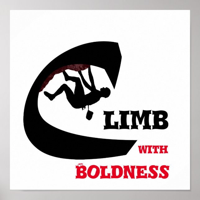 Poster Suba Com Bolidez - Design de Escalada de Rocha (Frente)