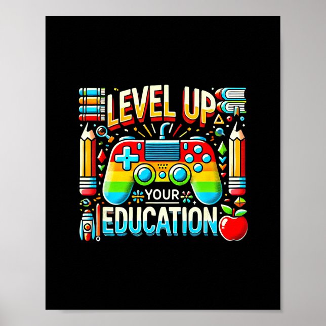 Poster Suba de Nível Sua Educação Professores Inspirados  (Frente)