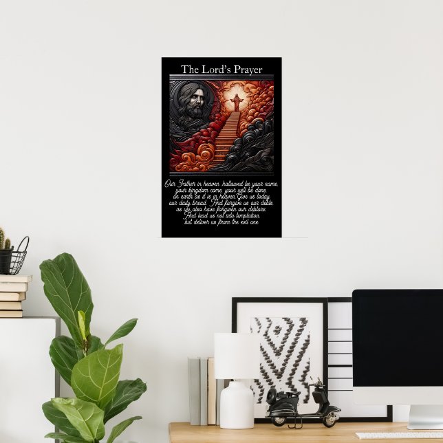 Poster Subida pela Escadaria Celestial da Oração do Senho (Escritório em casa)