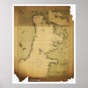 Poster Subig (Subic) Bay Luzon Filipinas 1902 Map