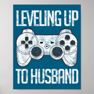 Poster Subindo de Nível Marido Noivo Gamer Arte